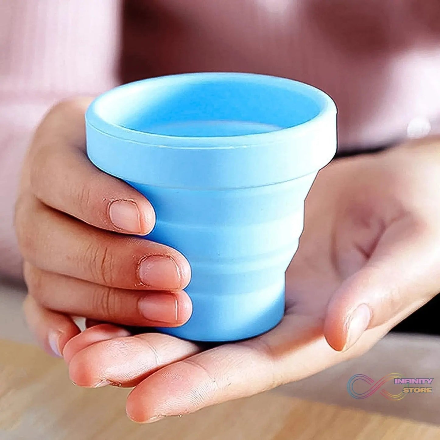 Round Silicone Foldable Glass, Foldable Travel Mug Without Lid (1 Pc) - infinityexculsivestore.com