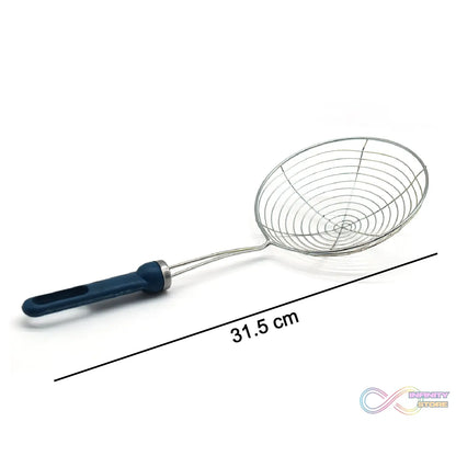 Round deep fry strainer with handle