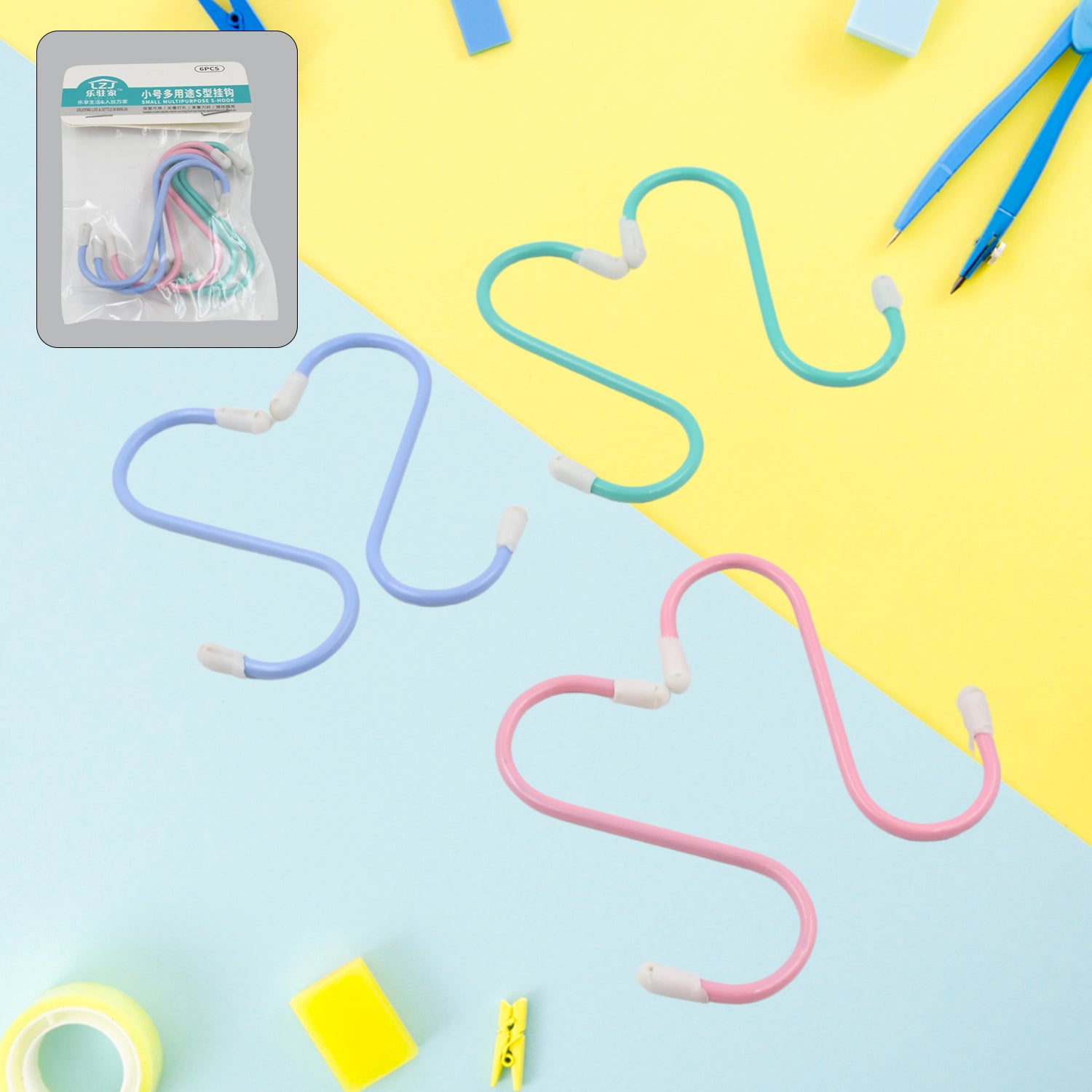 S Shape Metal Hooks for Hanging, Heavy Duty S Shaped Hooks for Hanging Clothes, Metal Hooks for Kitchen, Wardrobe, Work Shop, Bathroom, Garden, Office (6 Pcs Set) - infinityexculsivestore.com