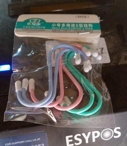 S Shape Metal Hooks for Hanging, Heavy Duty S Shaped Hooks for Hanging Clothes, Metal Hooks for Kitchen, Wardrobe, Work Shop, Bathroom, Garden, Office (6 Pcs Set) - infinityexculsivestore.com