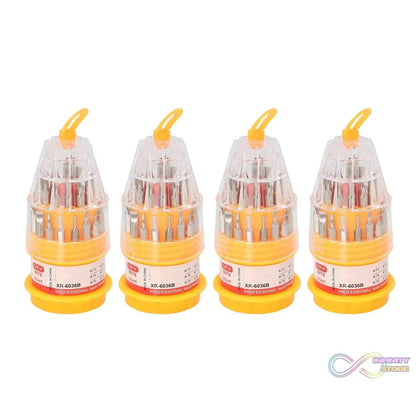 (SET OF 4PC) SCREWDRIVER SET, STEEL 31 IN 1 WITH 30 SCREWDRIVER BITS, PROFESSIONAL MAGNETIC DRIVER SET - infinityexculsivestore.com