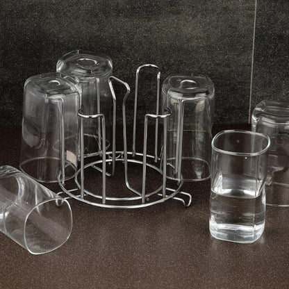 SS Round Glass Stand used for holding sensitive glasses and all present in all kinds of kitchens of official and household places etc. - infinityexculsivestore.com