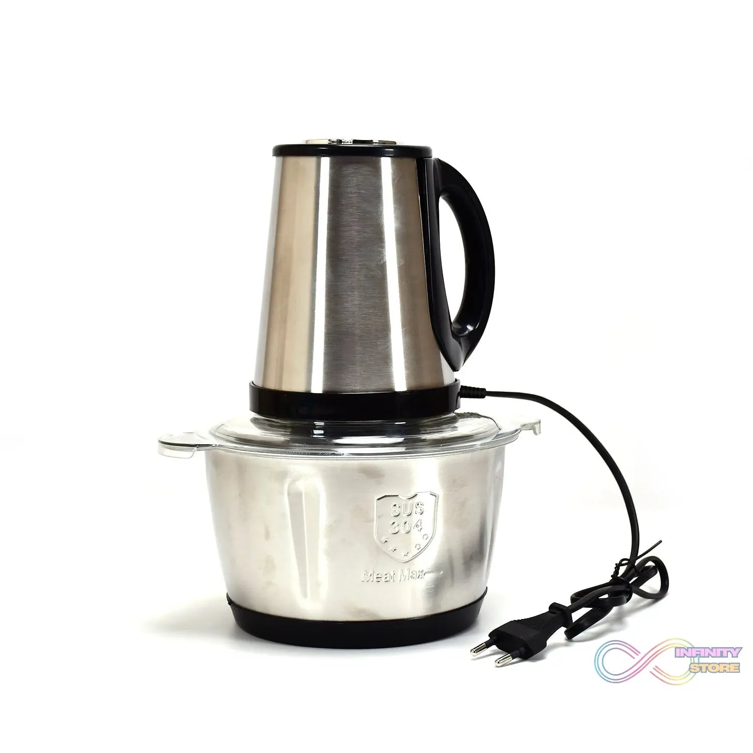 STAINLESS STEEL ELECTRIC MEAT GRINDERS WITH BOWL HEAVY FOR KITCHEN FOOD CHOPPER, MEAT, VEGETABLES, ONION , GARLIC SLICER DICER, FRUIT & NUTS BLENDER (2L, 250WATTS) - infinityexculsivestore.com