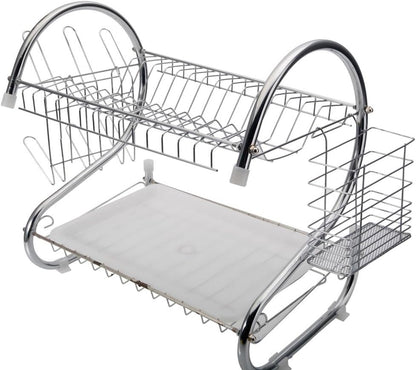 STAINLESS STEEL RECTANGLE DISH DRAINER RACK / BASKET WITH DRIP TRAY - infinityexculsivestore.com