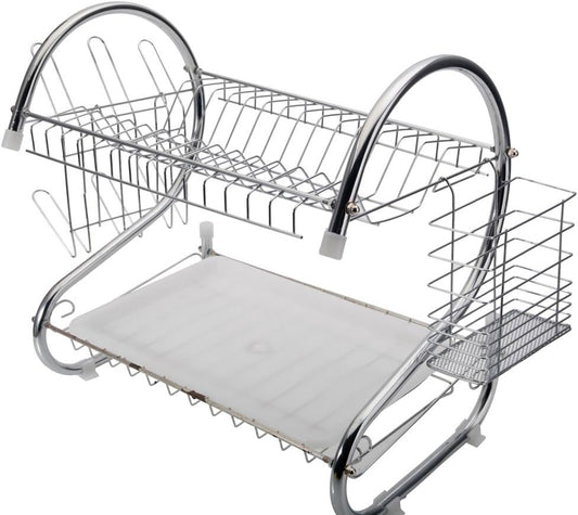STAINLESS STEEL RECTANGLE DISH DRAINER RACK / BASKET WITH DRIP TRAY - infinityexculsivestore.com