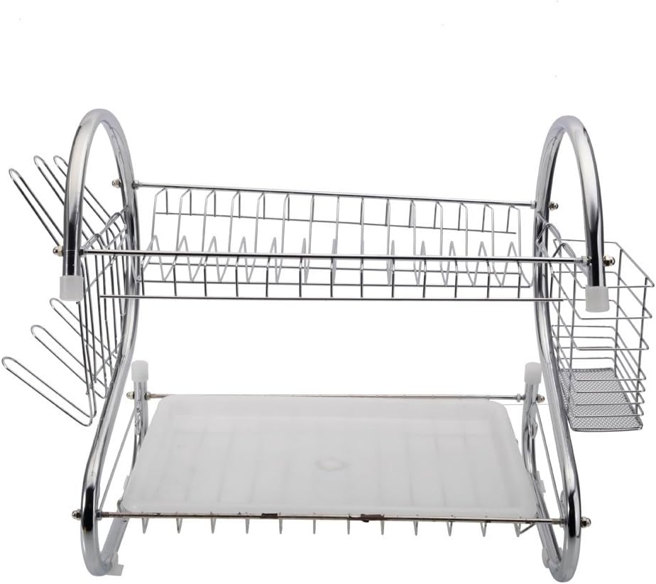 STAINLESS STEEL RECTANGLE DISH DRAINER RACK / BASKET WITH DRIP TRAY - infinityexculsivestore.com