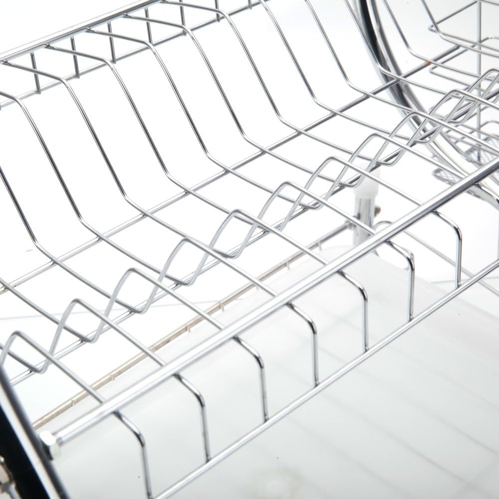 STAINLESS STEEL RECTANGLE DISH DRAINER RACK / BASKET WITH DRIP TRAY - infinityexculsivestore.com
