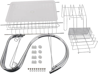 STAINLESS STEEL RECTANGLE DISH DRAINER RACK / BASKET WITH DRIP TRAY - infinityexculsivestore.com