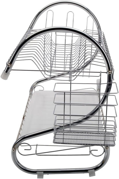 STAINLESS STEEL RECTANGLE DISH DRAINER RACK / BASKET WITH DRIP TRAY - infinityexculsivestore.com