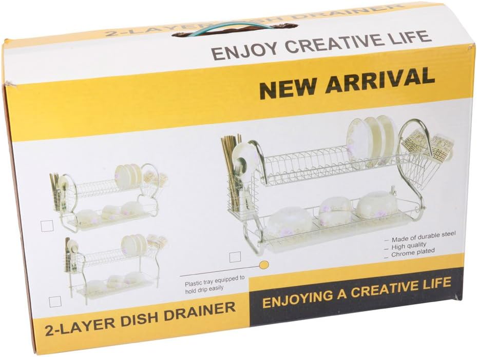STAINLESS STEEL RECTANGLE DISH DRAINER RACK / BASKET WITH DRIP TRAY - infinityexculsivestore.com