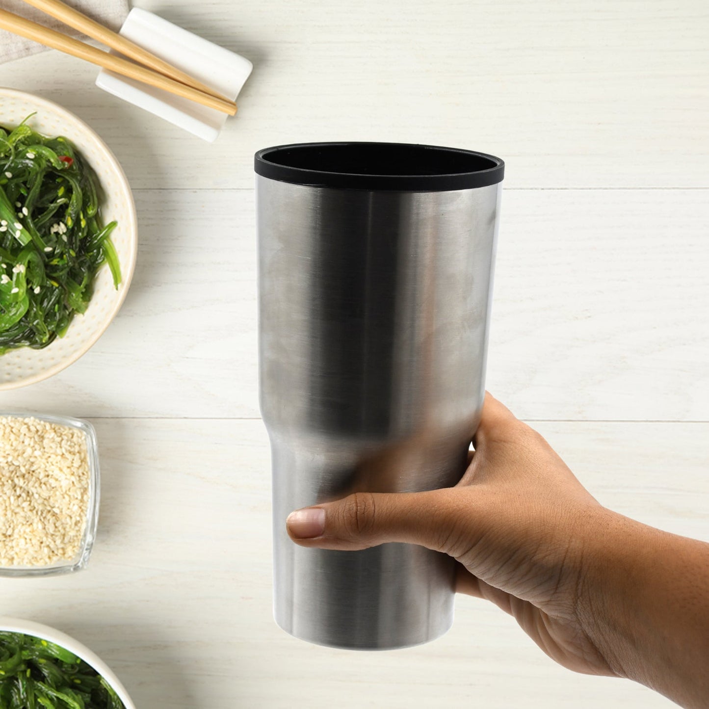 STAINLESS STEEL VACUUM GLASS INSULATED GLASS COFFEE CUPS DOUBLE WALLED TRAVEL MUG, CAR COFFEE MUG (Without Lid) - infinityexculsivestore.com