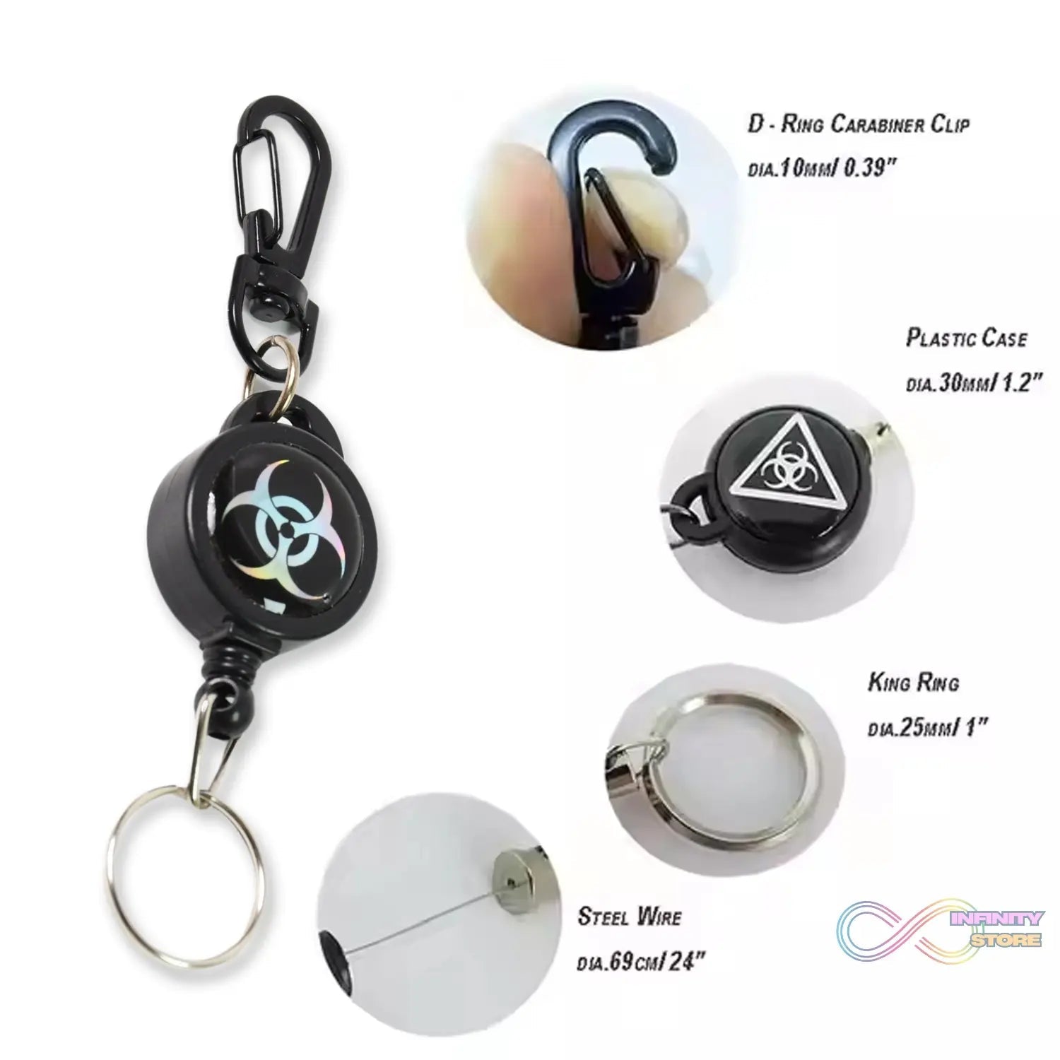 Safety Anti - Lost Retractable Key Chain (1 Pc / Small) - infinityexculsivestore.com
