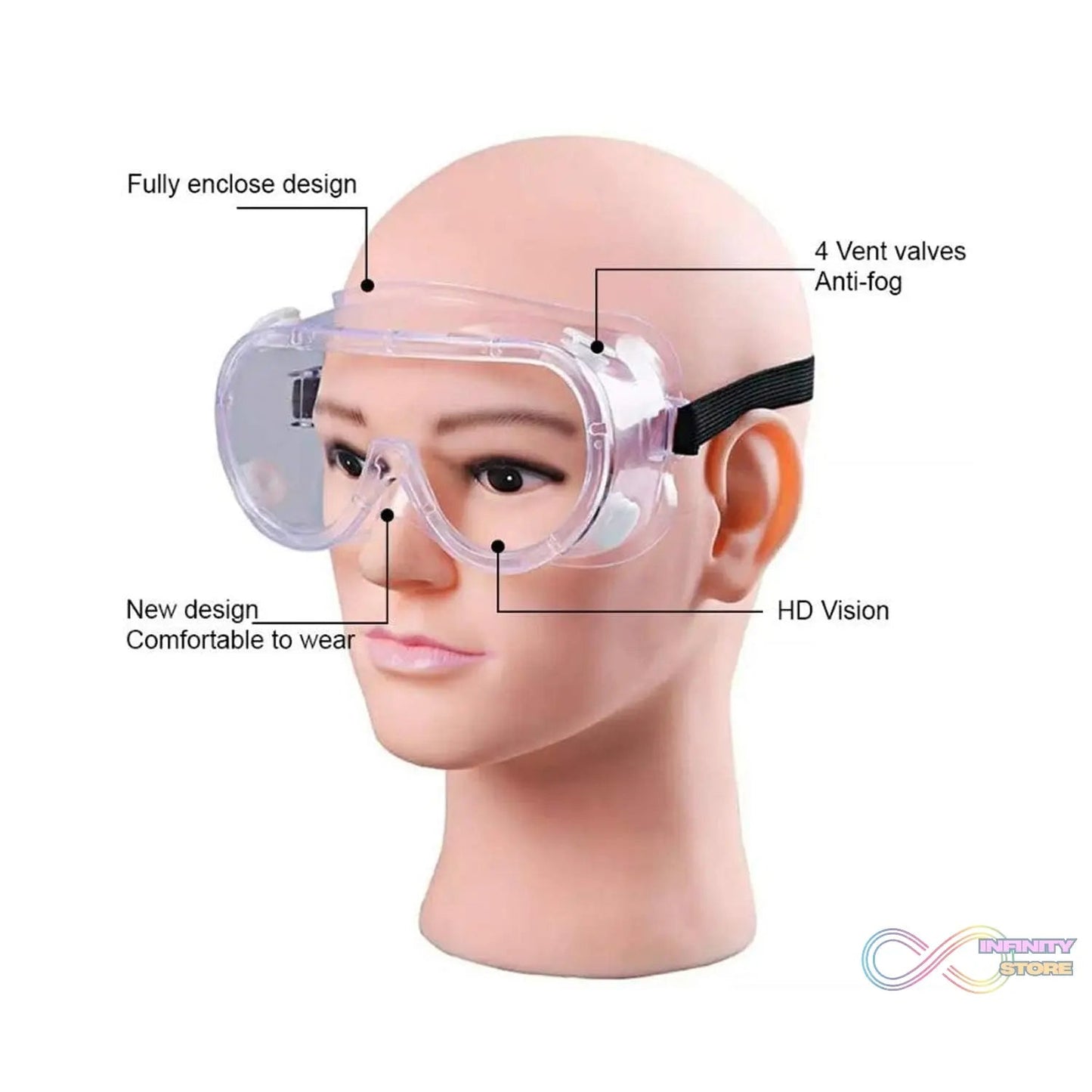 Safety Goggles, Technic Safety Goggles Protection for Classroom Home & Workplace Prevent The Impact of Dust Droplets Gas Protection Glass - infinityexculsivestore.com