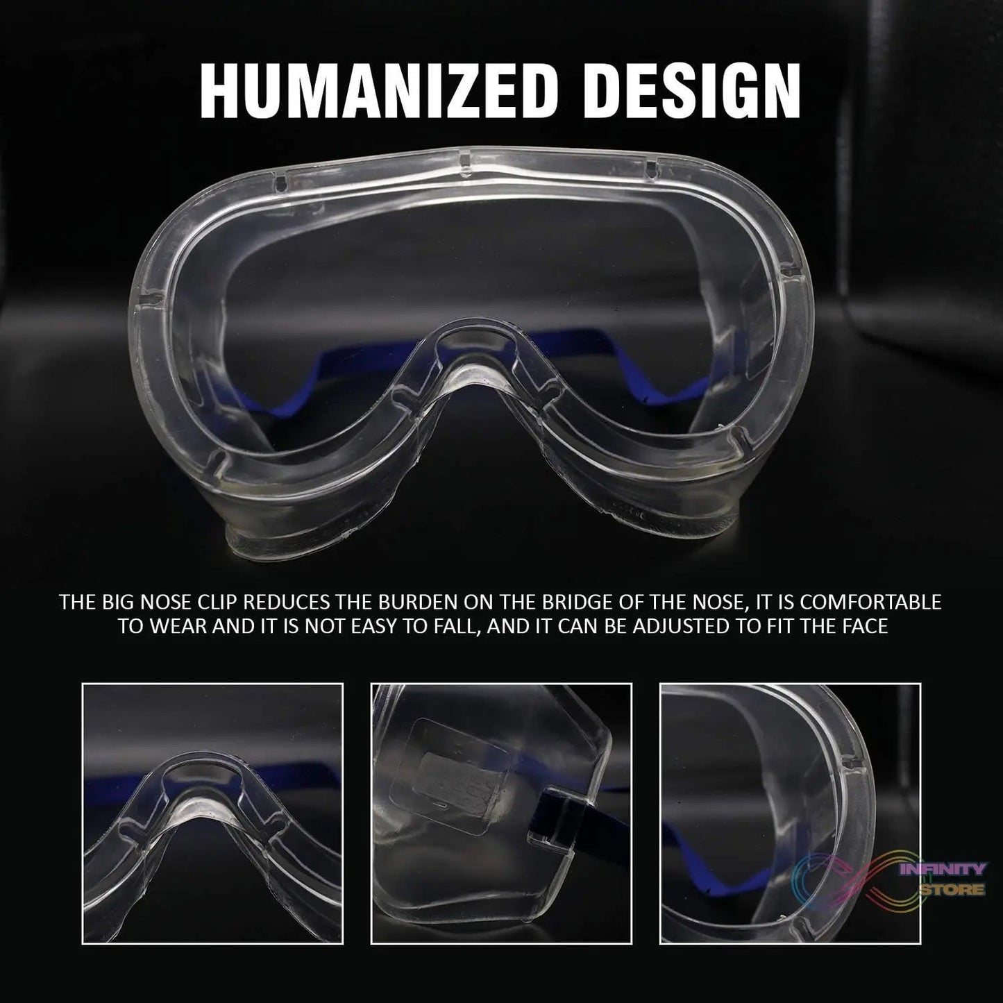 Safety Goggles, Technic Safety Goggles Protection for Classroom Home & Workplace Prevent The Impact of Dust Droplets Gas Protection Glass - infinityexculsivestore.com