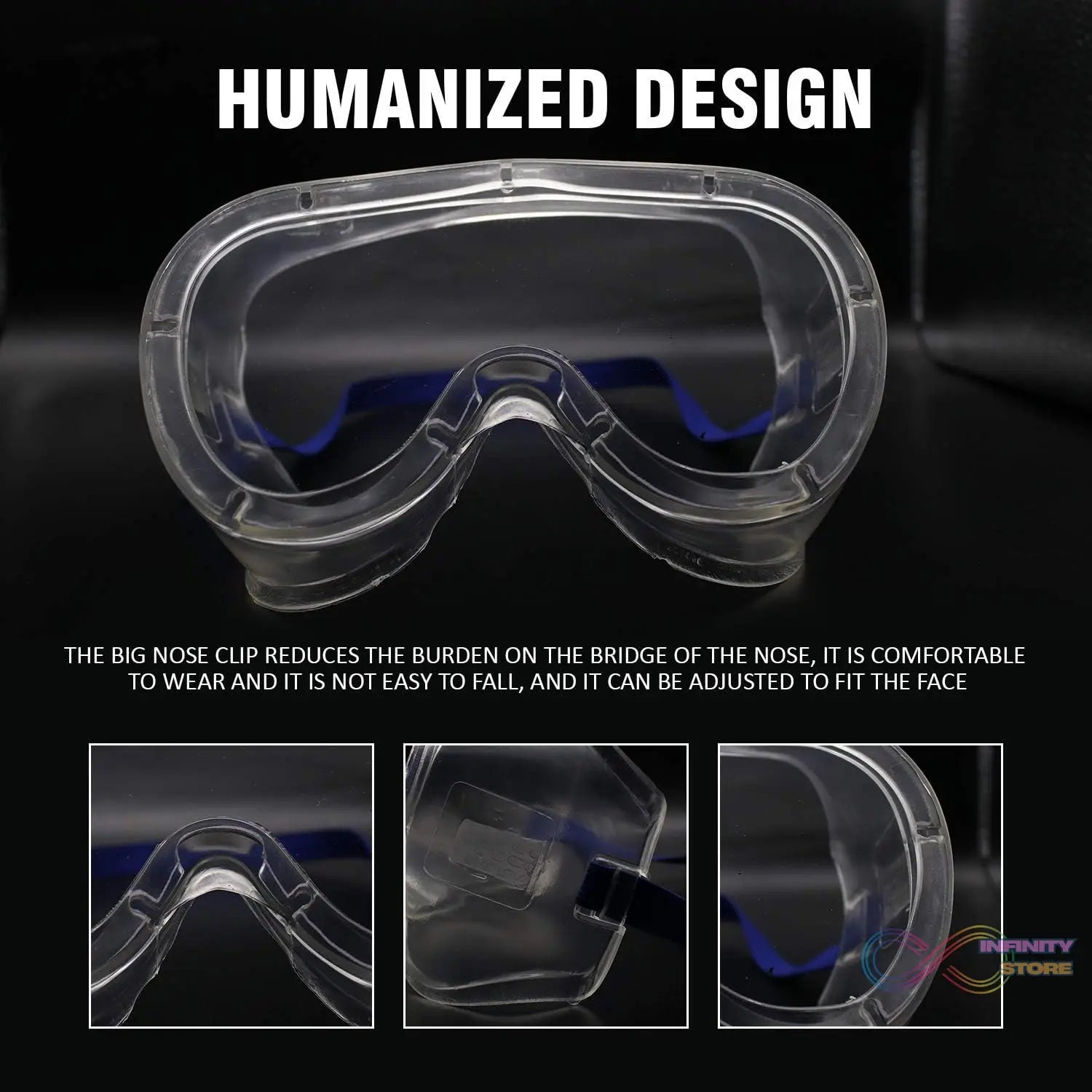 Safety Goggles, Technic Safety Goggles Protection for Classroom Home & Workplace Prevent The Impact of Dust Droplets Gas Protection Glass - infinityexculsivestore.com