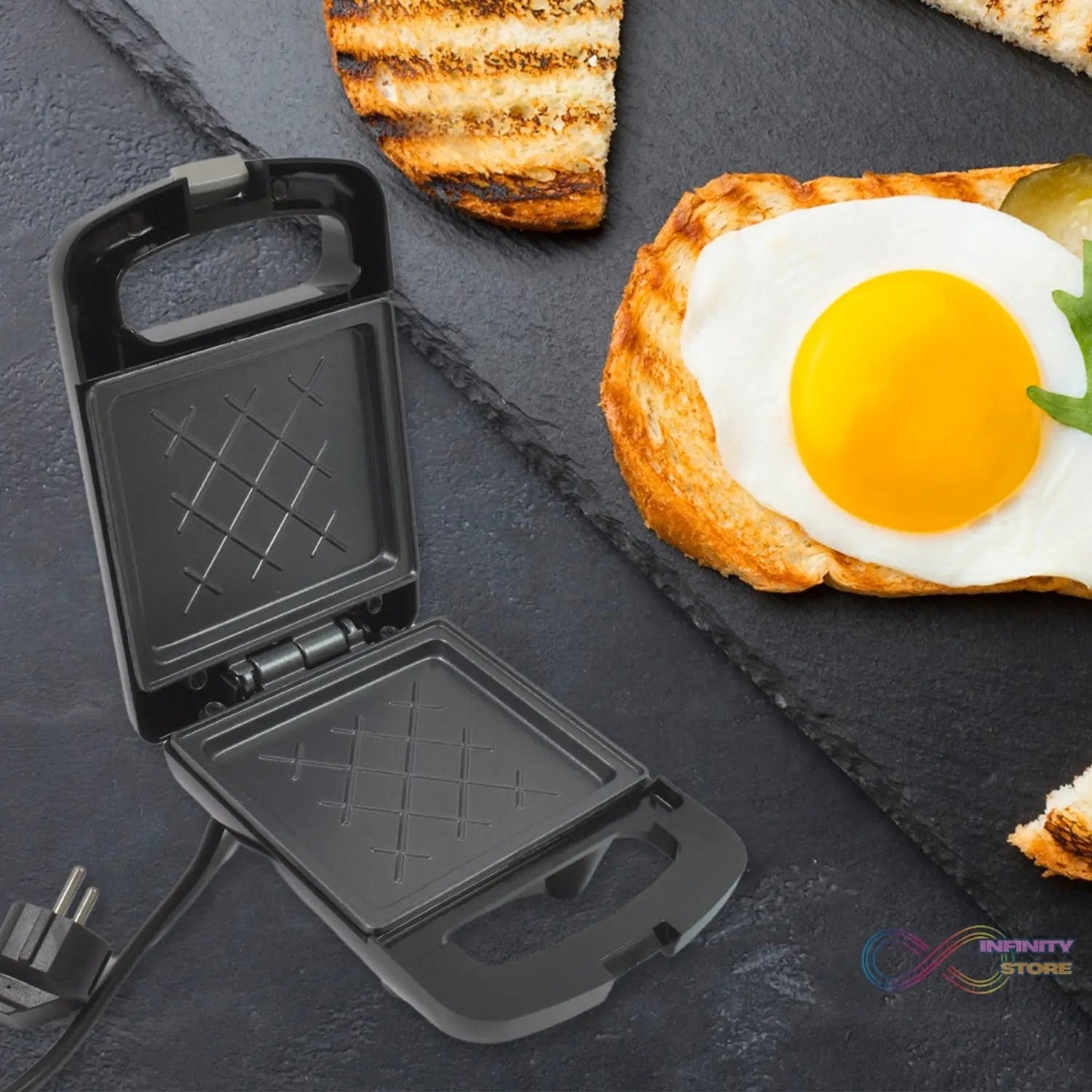 Sandwich Maker Makes Sandwich Non - Stick Plates (1 Pc / 500w) - infinityexculsivestore.com