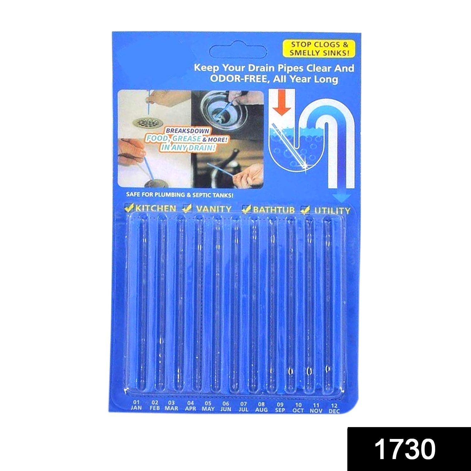 Sani Cleaning Sticks Keep Your Drains Pipes Clear Odor Home Cleaning - infinityexculsivestore.com