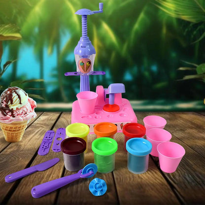 Scoop and Play Set, Color Dough for Kids Play Toys, Ice Cream Maker Machine (36 Pcs Set) - infinityexculsivestore.com