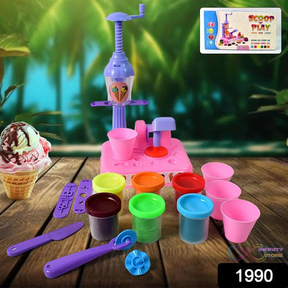 Scoop and Play Set, Color Dough for Kids Play Toys, Ice Cream Maker Machine (36 Pcs Set) - infinityexculsivestore.com