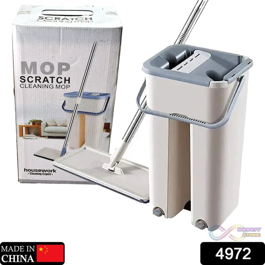 Scratch Cleaning MOP with 2 in 1 SELF Clean WASH Dry Hands Free Flat Mop - infinityexculsivestore.com