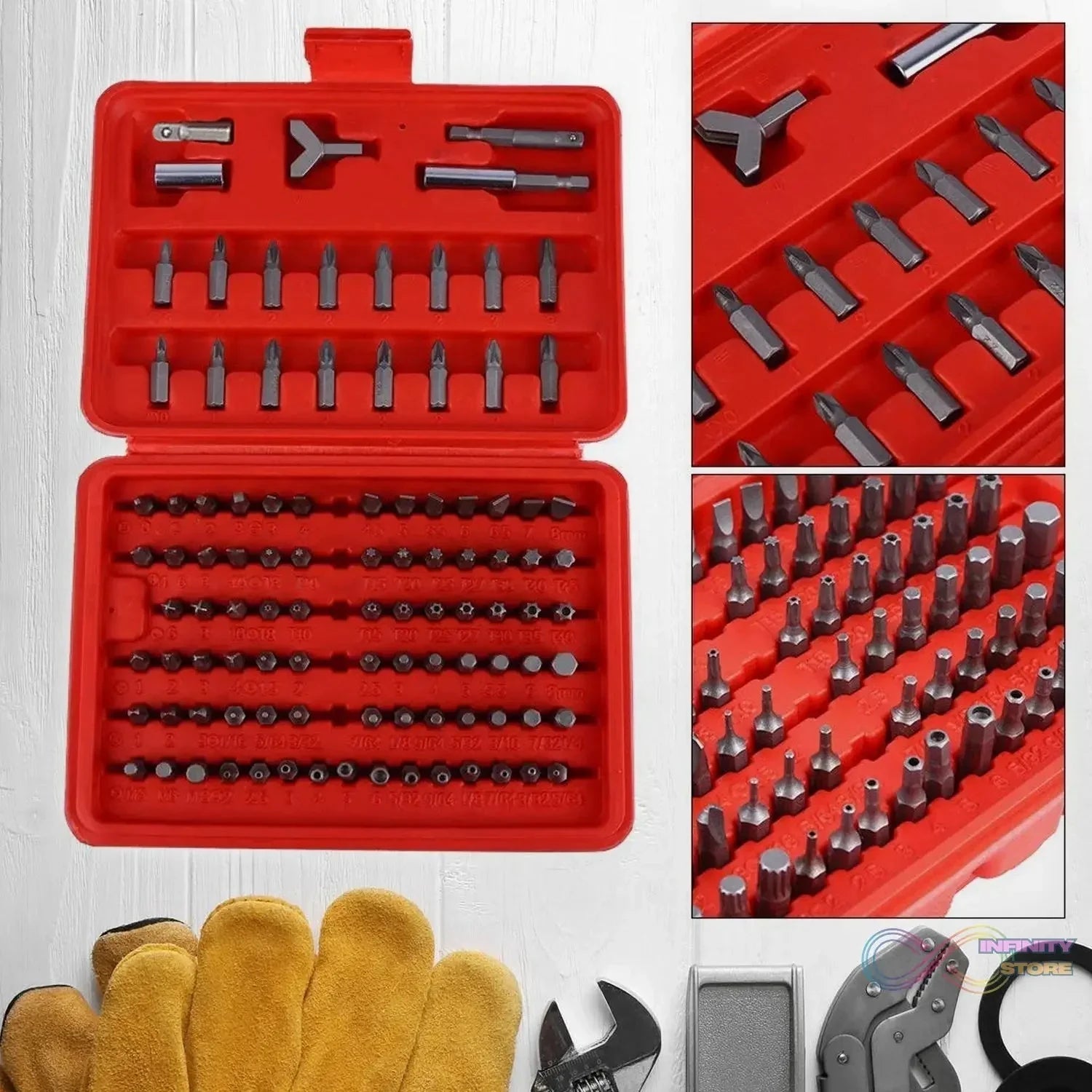 Screwdriver Bit Set with Box Tools (100pcs Set) - infinityexculsivestore.com