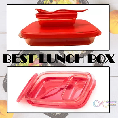 Lunch box with rectangular shape and 2 compartments