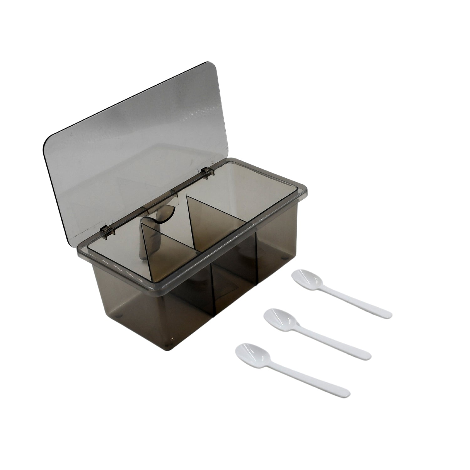 Seasoning Box, Portable Durable 3 Divided Sections with Lid Spice Box Serving Set, for Bars, Restaurants Coffee Shops, Hotels - infinityexculsivestore.com