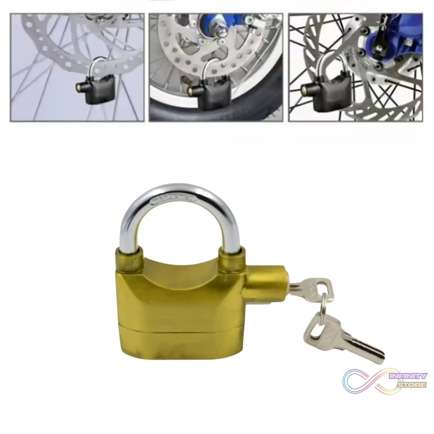 Security Alarm Metallic Lock System with 3 Keys (1 Set / Mix Color) - infinityexculsivestore.com