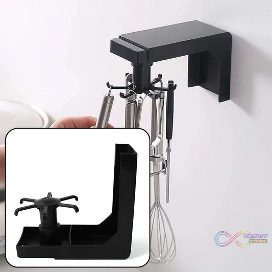 Self Adhesive 360 Degree Rotating Cooking Utensils Holder (1 Pc) - infinityexculsivestore.com