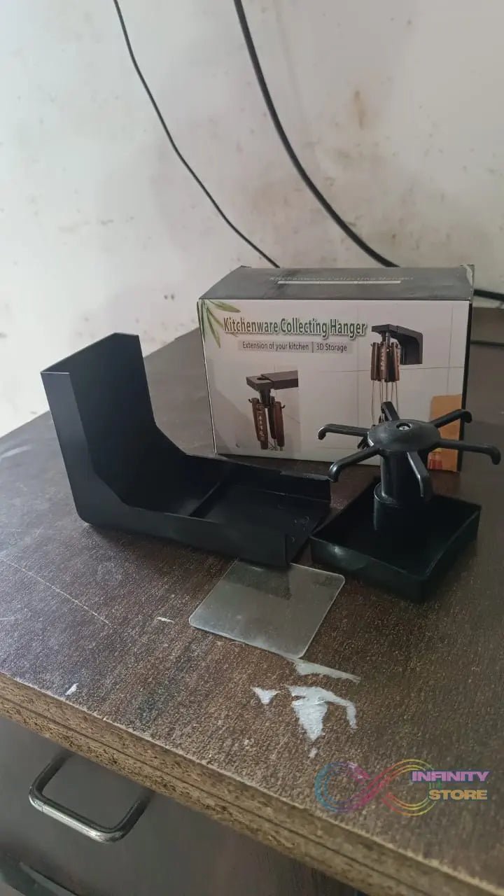 Self Adhesive 360 Degree Rotating Cooking Utensils Holder (1 Pc) - infinityexculsivestore.com