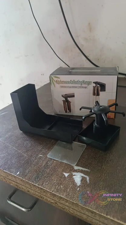 Self Adhesive 360 Degree Rotating Cooking Utensils Holder (1 Pc) - infinityexculsivestore.com