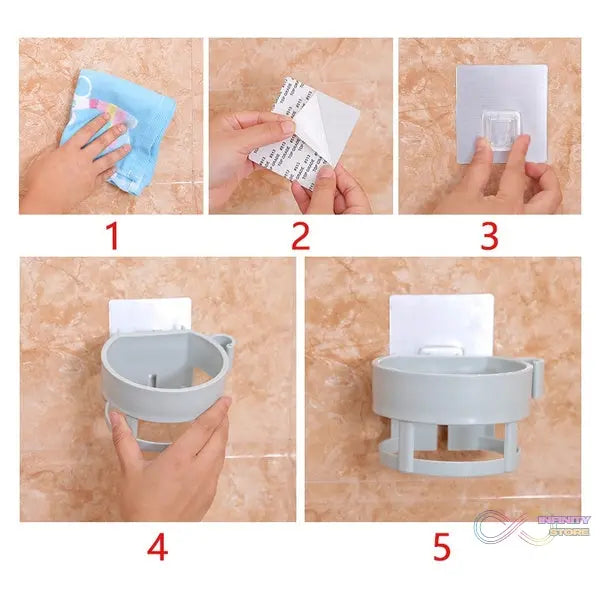 Hair dryer holder in use