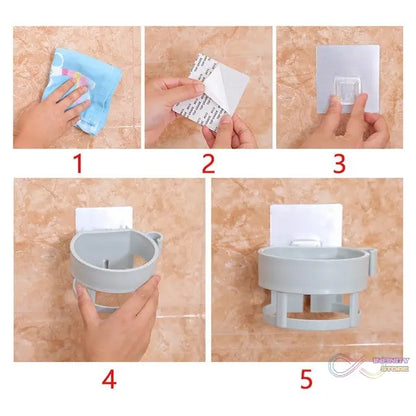 Hair dryer holder in use