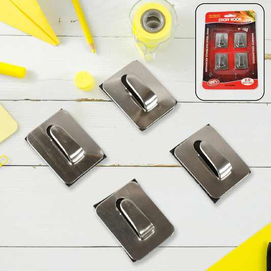 Self - Adhesive Hooks, Heavy Duty Wall Hooks Hangers Stainless Steel Waterproof Sticky Hooks for Hanging Robe Coat Towel Kitchen Bathroom and. - infinityexculsivestore.com