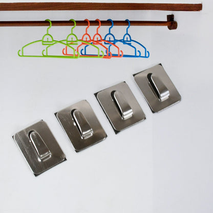 Self - Adhesive Hooks, Heavy Duty Wall Hooks Hangers Stainless Steel Waterproof Sticky Hooks for Hanging Robe Coat Towel Kitchen Bathroom and. - infinityexculsivestore.com