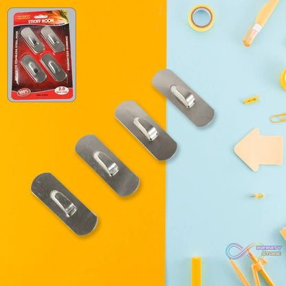 Self - Adhesive Hooks, Heavy Duty Wall Hooks Hangers Stainless Steel Waterproof Sticky Hooks for Hanging Robe Coat Towel Kitchen Bathroom and. - infinityexculsivestore.com