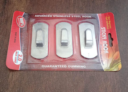 Self - Adhesive Hooks, Heavy Duty Wall Hooks Hangers Stainless Steel Waterproof Sticky Hooks for Hanging Robe Coat Towel Kitchen Bathroom and. - infinityexculsivestore.com