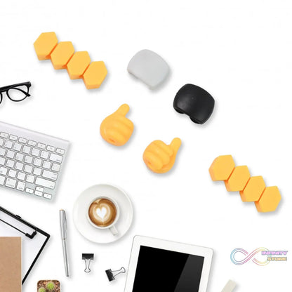 Self Adhesive Hooks for Cable Clips, Desktop Cable Organizer (6 Pcs Set / Mix Design) - infinityexculsivestore.com