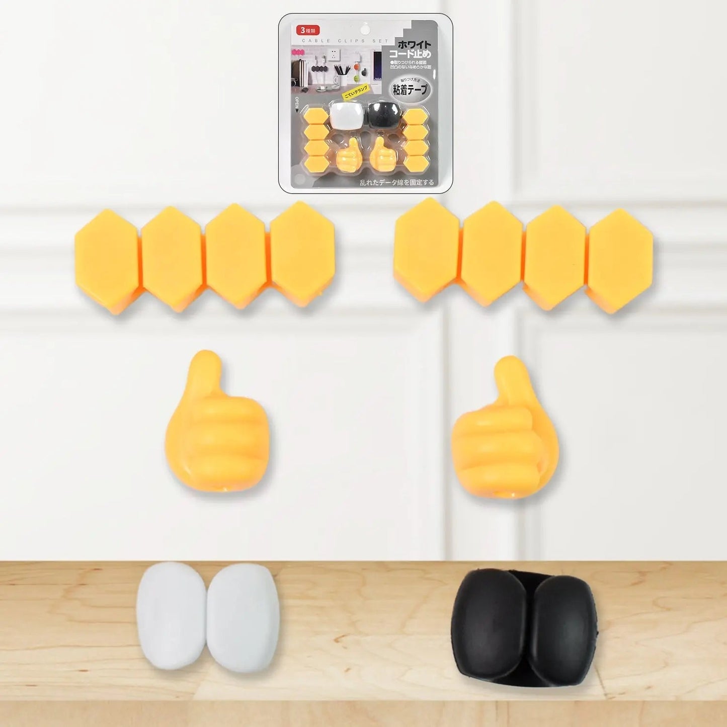 Self Adhesive Hooks for Cable Clips, Desktop Cable Organizer (6 Pcs Set / Mix Design) - infinityexculsivestore.com