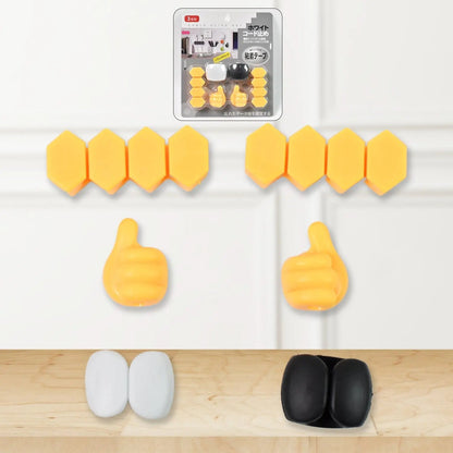 Self Adhesive Hooks for Cable Clips, Desktop Cable Organizer (6 Pcs Set / Mix Design) - infinityexculsivestore.com