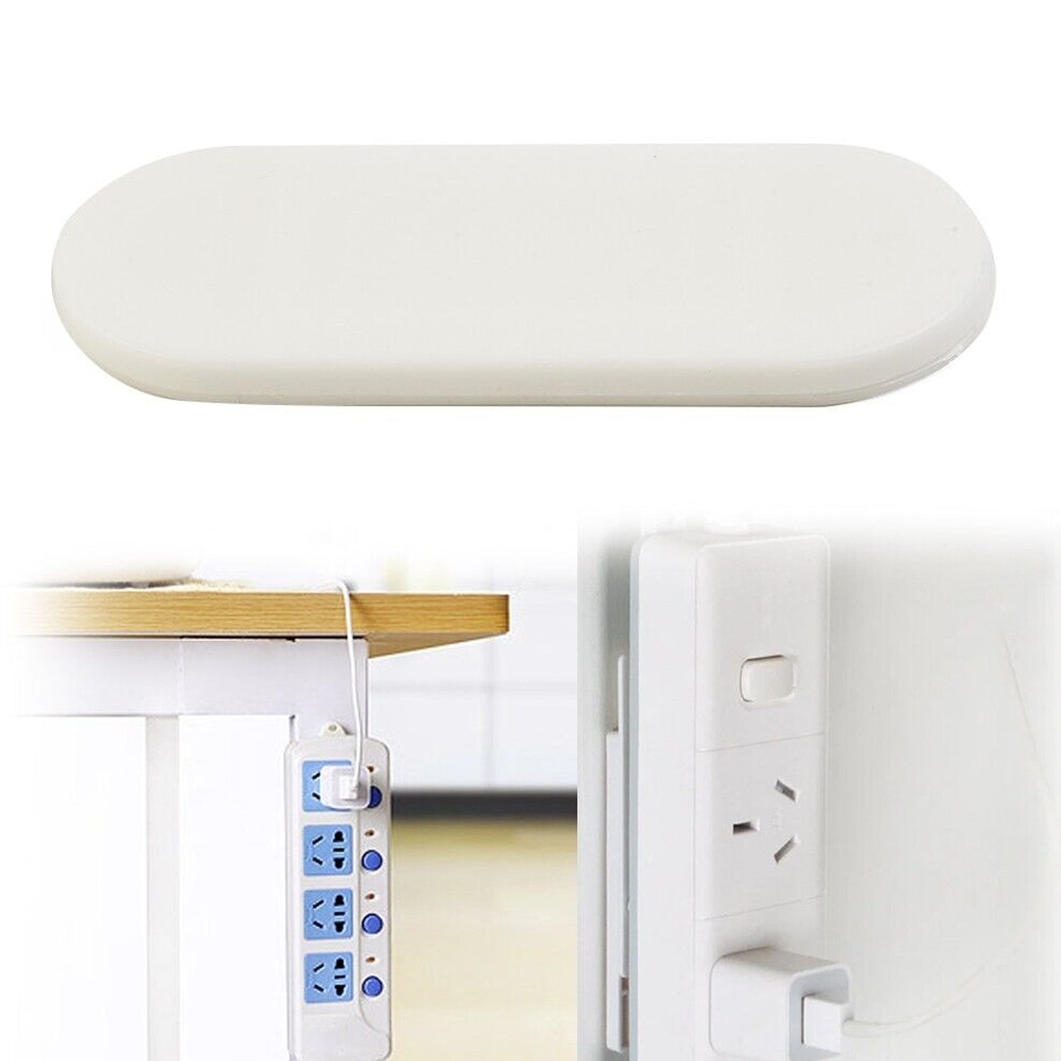 Self Adhesive No Hole Wall Mount, Reusable, Non Residue Plug Organizer For Home Office & Multiuse Device, Wall Socket Holder Power Strip Holder Wall Mount Wall Hanging - infinityexculsivestore.com