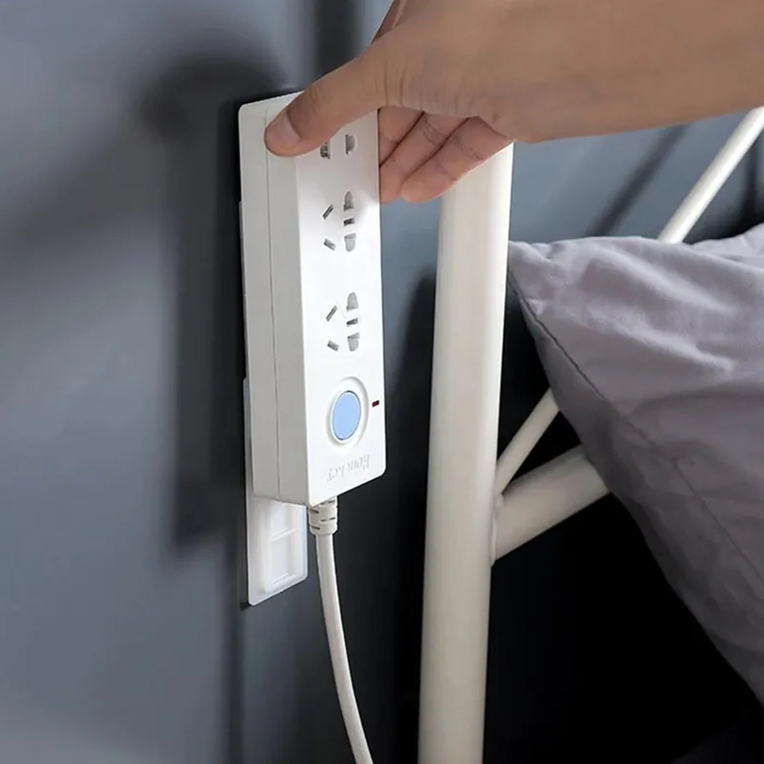 Self Adhesive No Hole Wall Mount, Reusable, Non Residue Plug Organizer For Home Office & Multiuse Device - infinityexculsivestore.com
