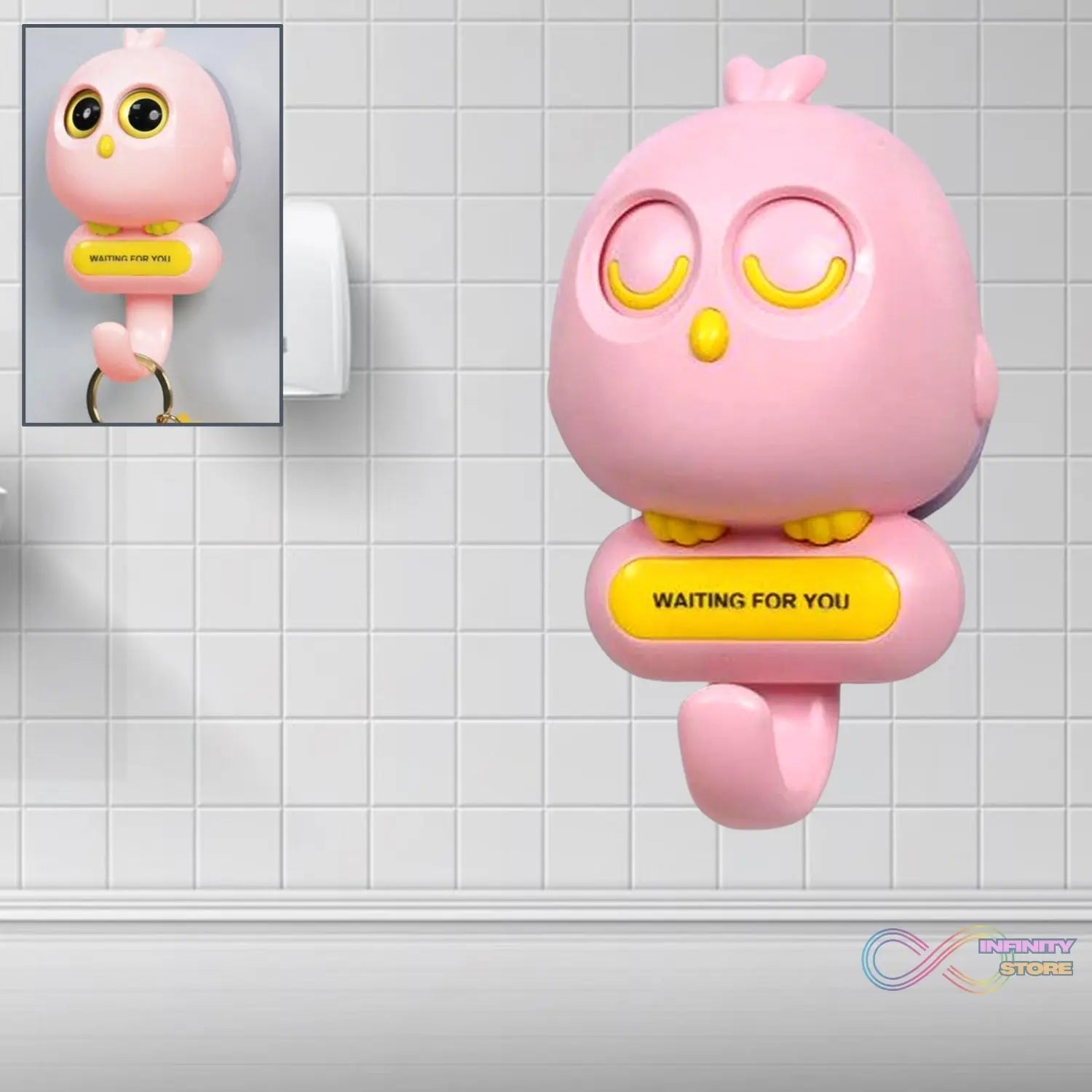 Self Adhesive Wall Hooks Eye Catching Cute Bird Hook, Automatic Open Close Eyes Creative wall Hook (1 Pc) - infinityexculsivestore.com