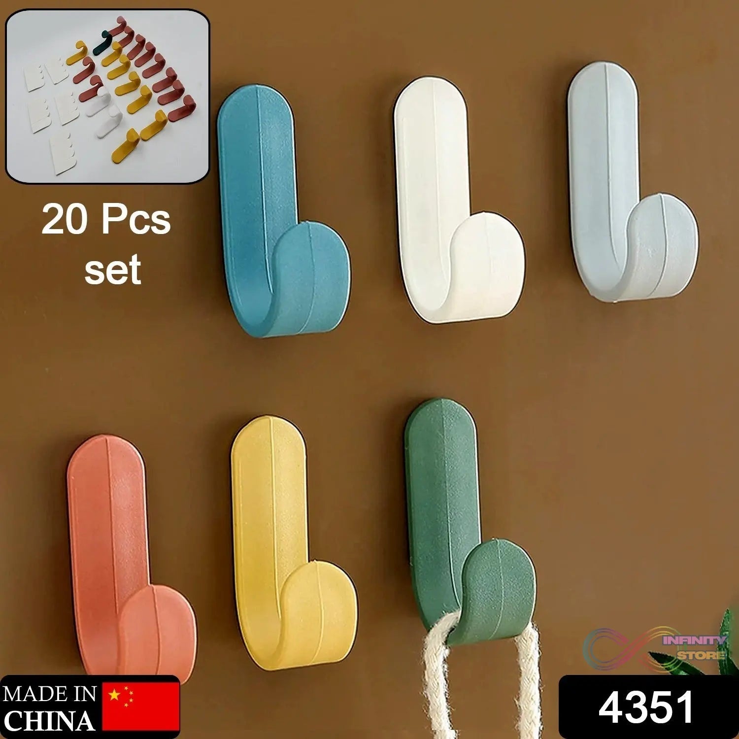 Self Adhesive Wall Hooks Waterproof Adhesive Sticky Round Hooks | Hanging Capacity 1 KG Max | Multipurpose Home Storage (20 Pcs Set) - infinityexculsivestore.com