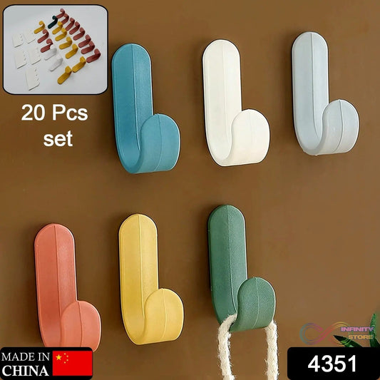 Self Adhesive Wall Hooks Waterproof Adhesive Sticky Round Hooks | Hanging Capacity 1 KG Max | Multipurpose Home Storage (20 Pcs Set) - infinityexculsivestore.com