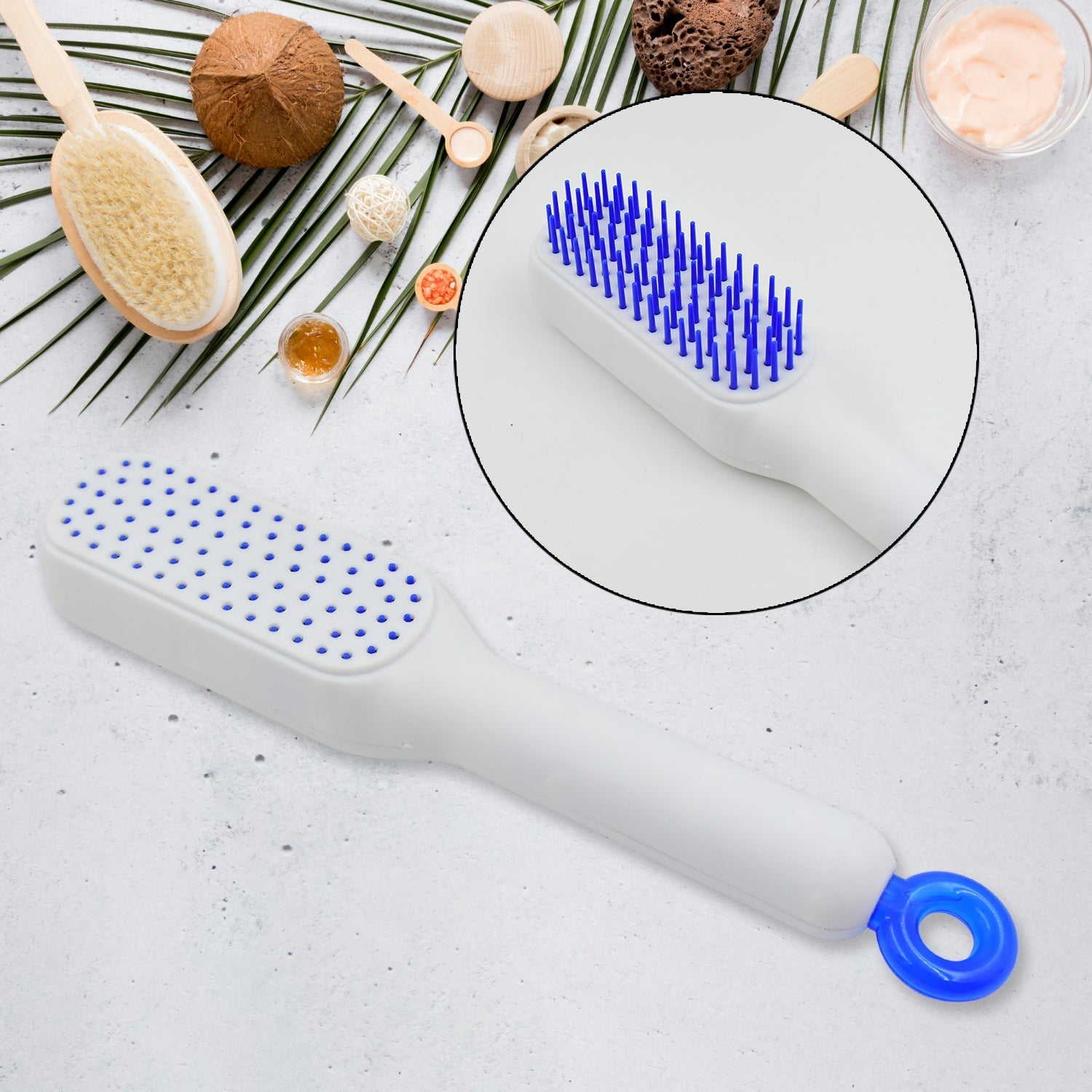 Self - Cleaning Hairbrush, Self - Cleaning Anti - Static Detangling Massage Comb, One - pull Clean Scalable Rotate Lifting Self Cleaning Hairbrush Hair Styling Tools - infinityexculsivestore.com