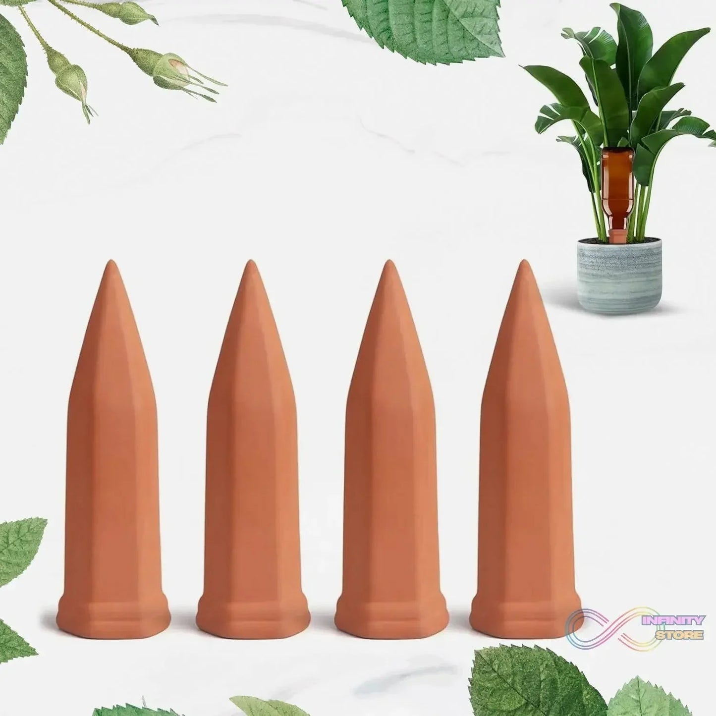 Self Plant Watering Spikes (4 Pcs Set) - infinityexculsivestore.com