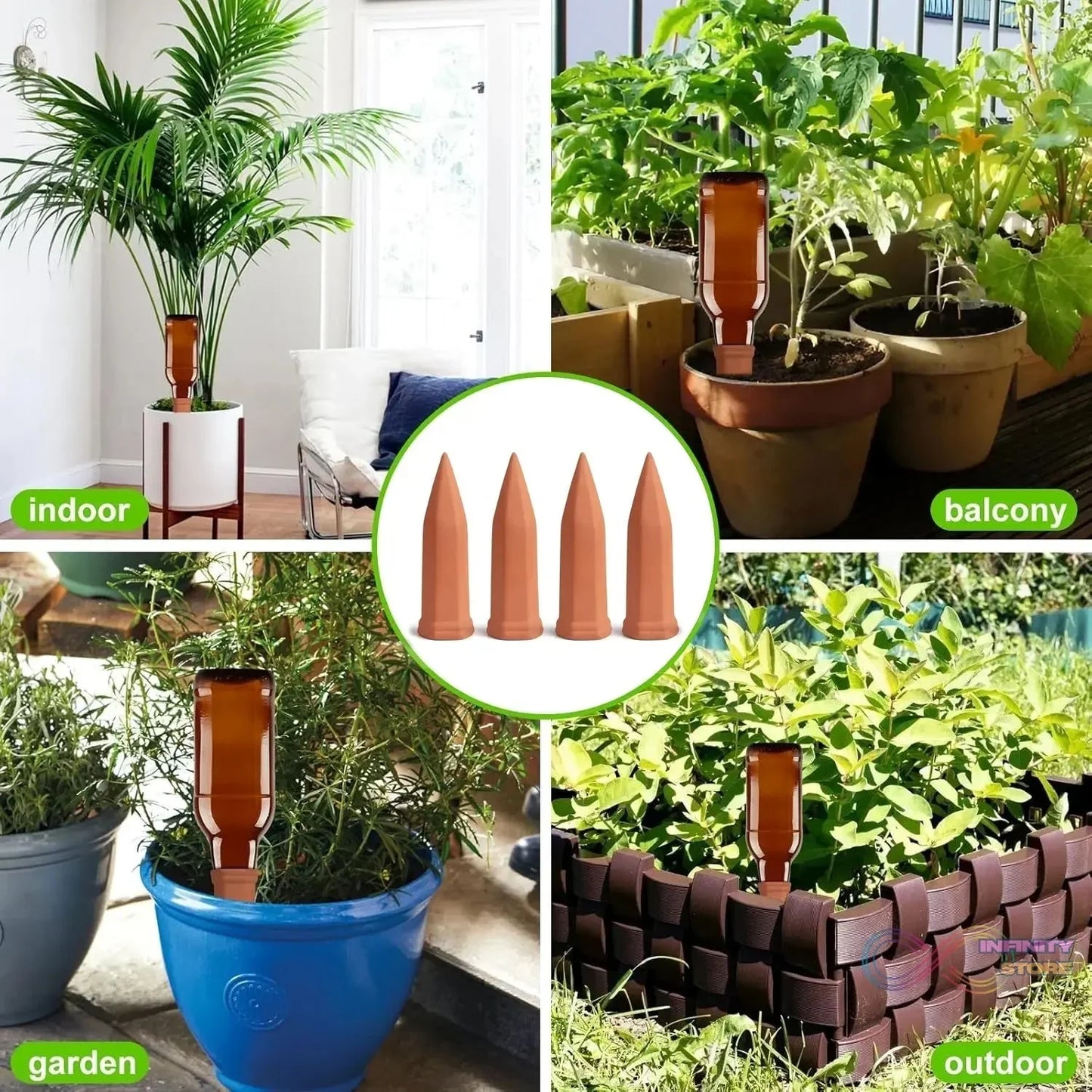 Self Plant Watering Spikes (4 Pcs Set) - infinityexculsivestore.com