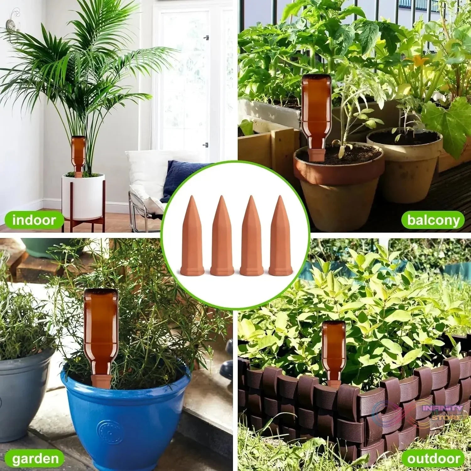 Self Plant Watering Spikes (4 Pcs Set) - infinityexculsivestore.com