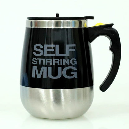 Self Stirring Mug With Lid used in all kinds of household and official places for serving drinks, coffee, any types of beverages etc. (1 Pc / 400 ML) - infinityexculsivestore.com